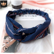 Load image into Gallery viewer, Elastic cross sports hair band ladies Korean headband headband elastic face wash hair accessories