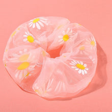 Load image into Gallery viewer, Fashion Lace Daisy Scrunchies Rainbow Gum Hair Tie Women Girls Printed Floral Elastic Hair bands Ponytail Hold Hair Accessories
