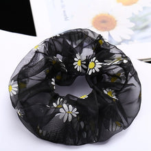Load image into Gallery viewer, Fashion Lace Daisy Scrunchies Rainbow Gum Hair Tie Women Girls Printed Floral Elastic Hair bands Ponytail Hold Hair Accessories