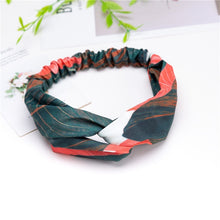Load image into Gallery viewer, Fashion Cross Knot Headbands Flower Print Elastic Hair Bands Ties Scarf Ribbon Headwear Women Hair Accessories Head Wrap