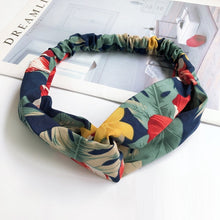 Load image into Gallery viewer, Fashion Cross Knot Headbands Flower Print Elastic Hair Bands Ties Scarf Ribbon Headwear Women Hair Accessories Head Wrap