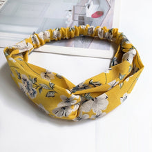 Load image into Gallery viewer, Fashion Cross Knot Headbands Flower Print Elastic Hair Bands Ties Scarf Ribbon Headwear Women Hair Accessories Head Wrap