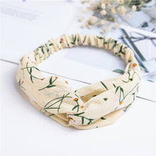 Load image into Gallery viewer, Fashion Cross Knot Headbands Flower Print Elastic Hair Bands Ties Scarf Ribbon Headwear Women Hair Accessories Head Wrap