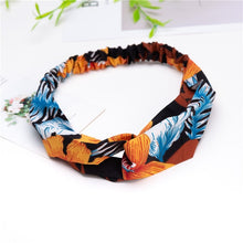 Load image into Gallery viewer, Fashion Cross Knot Headbands Flower Print Elastic Hair Bands Ties Scarf Ribbon Headwear Women Hair Accessories Head Wrap