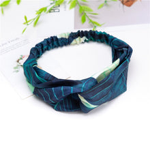 Load image into Gallery viewer, Fashion Cross Knot Headbands Flower Print Elastic Hair Bands Ties Scarf Ribbon Headwear Women Hair Accessories Head Wrap