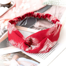 Load image into Gallery viewer, Fashion Cross Knot Headbands Flower Print Elastic Hair Bands Ties Scarf Ribbon Headwear Women Hair Accessories Head Wrap