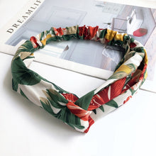 Load image into Gallery viewer, Fashion Cross Knot Headbands Flower Print Elastic Hair Bands Ties Scarf Ribbon Headwear Women Hair Accessories Head Wrap