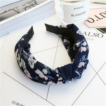 Load image into Gallery viewer, Fashion Cross Knot Headbands Flower Print Elastic Hair Bands Ties Scarf Ribbon Headwear Women Hair Accessories Head Wrap