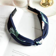 Load image into Gallery viewer, Fashion Cross Knot Headbands Flower Print Elastic Hair Bands Ties Scarf Ribbon Headwear Women Hair Accessories Head Wrap