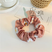Load image into Gallery viewer, Fashion Lace Daisy Scrunchies Rainbow Gum Hair Tie Women Girls Printed Floral Elastic Hair bands Ponytail Hold Hair Accessories