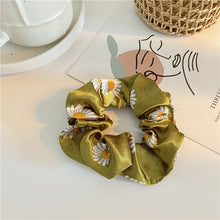 Load image into Gallery viewer, Fashion Lace Daisy Scrunchies Rainbow Gum Hair Tie Women Girls Printed Floral Elastic Hair bands Ponytail Hold Hair Accessories