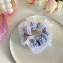 Load image into Gallery viewer, Fashion Lace Daisy Scrunchies Rainbow Gum Hair Tie Women Girls Printed Floral Elastic Hair bands Ponytail Hold Hair Accessories