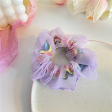 Load image into Gallery viewer, Fashion Lace Daisy Scrunchies Rainbow Gum Hair Tie Women Girls Printed Floral Elastic Hair bands Ponytail Hold Hair Accessories
