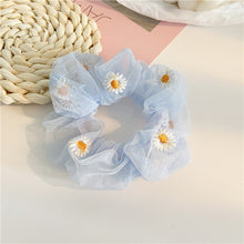 Load image into Gallery viewer, Fashion Lace Daisy Scrunchies Rainbow Gum Hair Tie Women Girls Printed Floral Elastic Hair bands Ponytail Hold Hair Accessories