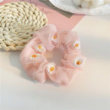 Load image into Gallery viewer, Fashion Lace Daisy Scrunchies Rainbow Gum Hair Tie Women Girls Printed Floral Elastic Hair bands Ponytail Hold Hair Accessories
