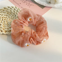 Load image into Gallery viewer, Fashion Lace Daisy Scrunchies Rainbow Gum Hair Tie Women Girls Printed Floral Elastic Hair bands Ponytail Hold Hair Accessories
