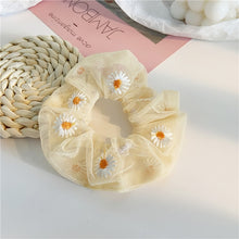 Load image into Gallery viewer, Fashion Lace Daisy Scrunchies Rainbow Gum Hair Tie Women Girls Printed Floral Elastic Hair bands Ponytail Hold Hair Accessories