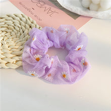 Load image into Gallery viewer, Fashion Lace Daisy Scrunchies Rainbow Gum Hair Tie Women Girls Printed Floral Elastic Hair bands Ponytail Hold Hair Accessories