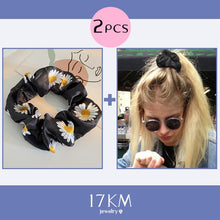Load image into Gallery viewer, Fashion Lace Daisy Scrunchies Rainbow Gum Hair Tie Women Girls Printed Floral Elastic Hair bands Ponytail Hold Hair Accessories