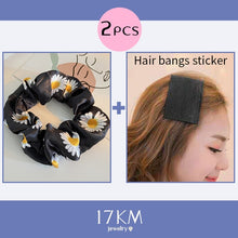 Load image into Gallery viewer, Fashion Lace Daisy Scrunchies Rainbow Gum Hair Tie Women Girls Printed Floral Elastic Hair bands Ponytail Hold Hair Accessories