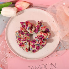 Load image into Gallery viewer, Fashion Lace Daisy Scrunchies Rainbow Gum Hair Tie Women Girls Printed Floral Elastic Hair bands Ponytail Hold Hair Accessories