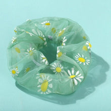 Load image into Gallery viewer, Fashion Lace Daisy Scrunchies Rainbow Gum Hair Tie Women Girls Printed Floral Elastic Hair bands Ponytail Hold Hair Accessories