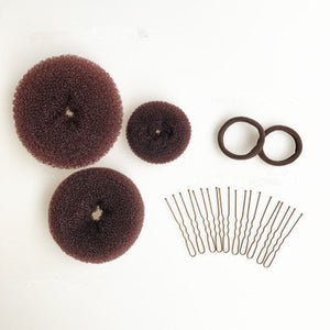 Meatball Head Dish Hair Set Donut U-shaped Clip Elastic Hair Band Hair Accessory Set