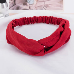 Fashion Cross Knot Headbands Flower Print Elastic Hair Bands Ties Scarf Ribbon Headwear Women Hair Accessories Head Wrap
