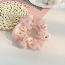 Load image into Gallery viewer, Fashion Lace Daisy Scrunchies Rainbow Gum Hair Tie Women Girls Printed Floral Elastic Hair bands Ponytail Hold Hair Accessories

